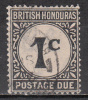 British Honduras     Scott No. J1   Used    Year   1923   Wmk 4 - Honduras Britannique (...-1970)