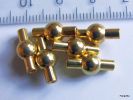 2 Fermoir Aimanté Métal Doré Sur Laiton Environ 13x6mm Trou 2mm  Fermoir Magnétique Pour Cordon De Cuir De 2mm Ou Buna C - Pearls