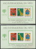 1979- AÑO INT. DEL NIÑO. FERIA NACIONAL DEL SELLO. HOJAS RECUERDO 75 Y 76. DENTADO Y SIN DENTAR. NUMERADAS DORSO - Proofs & Reprints