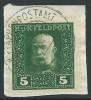 1915 AUSTRIA UNGHERIA USATO POSTA DA CAMPO EFFIGIE 5 H - G035-2 - Levante-Marken