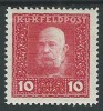 1915 AUSTRIA UNGHERIA POSTA DA CAMPO EFFIGIE 10 H MH * - G035 - Oostenrijkse Levant