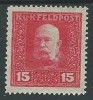 1915 AUSTRIA UNGHERIA POSTA DA CAMPO EFFIGIE 15 H MH * - G035 - Oostenrijkse Levant