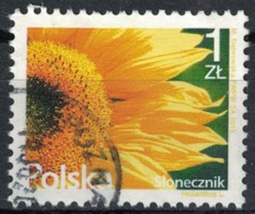 Pologne 2015 Oblitéré Rond Used Flowers Fleurs Sunflower Tournesol - Oblitérés