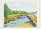 Postogram 36-G :1988: Paul GHUYS : ## Laagtij ## : WATER, WATERCOURSE,RIVER,EBB-TIDE,BOOT,BATEAU,BOAT,VILLAGE,PAINTING, - Postogram