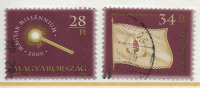 HUNGARY - 2000. Hungarian Millennium II./ Coronation Scepter / Millennium Flag  USED!!     II.  Mi 4579-4580. - Gebruikt