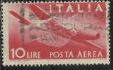 ITALIA REPUBBLICA ITALY REPUBLIC 1945  DEMOCRATICA POSTA AEREA AIR MAIL LIRE 10 TIMBRATO USED OBLITERE´ - Correo Aéreo