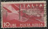 ITALIA REPUBBLICA ITALY REPUBLIC 1945  DEMOCRATICA POSTA AEREA AIR MAIL LIRE 10 TIMBRATO USED OBLITERE´ - Correo Aéreo