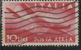 ITALIA REPUBBLICA ITALY REPUBLIC 1945  DEMOCRATICA POSTA AEREA AIR MAIL LIRE 10 TIMBRATO USED OBLITERE´ - Correo Aéreo