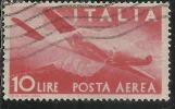 ITALIA REPUBBLICA ITALY REPUBLIC 1945  DEMOCRATICA POSTA AEREA AIR MAIL LIRE 10 TIMBRATO USED OBLITERE´ - Correo Aéreo