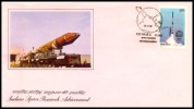 India, 1981, FDC, Indian Space Research Achievement, SLV3 Rocket, Space, Satellite, Map, Globe, Science. - Asie