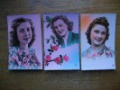 3 Cartes De Silhouettes Ou Portraits De Femmes - Silhouetkaarten