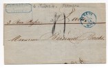 1854 - LETTRE De GENEVE Pour PARIS Avec CACHET D'ENTREE ROUGE SUISSE 4 FERNEX - Cartas & Documentos