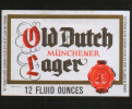 Old Dutch Münchener Lager (South Africa), Beer Label From 60`s. - Beer