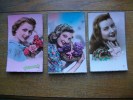 3 Cartes De Silhouettes Ou Portraits De Femmes - Silhouetkaarten