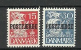 DENMARK Dänemark 1927 Postfähre Michel 12 - 13 * - Pacchi Postali