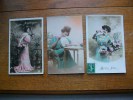 3 Cartes Silhouettes Ou Portraits De Femmes - Silhouettes