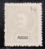 Macao MH Scott #75a 1/2a King Carlos, Gray Perf 12.5 - Hinge Remnant - Ungebraucht