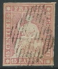 1854-62 SVIZZERA USATO ALLEGORIA 15 R FILO VERDE - G036 - Oblitérés