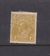 Australia 1926-28 Small Multiple Watermark Perf 14 King George V, SG 91, 4d Olive Mint Hinged - Neufs