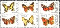 Polska Poland 1991 Insects Insect Animal Animals Butterfly Butterflies Nature Stamps MNH Sc 3050-3055 Michel 3343-3348 - Ongebruikt