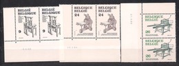 Belgie Belgique 1988 OBCn° 2309-11 *** MNH Hoekdatum Coin Daté Cote 8,00 Euro - Angoli Datati