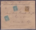 France N°99 Et 75  Sur Lettre - 1876-1898 Sage (Type II)