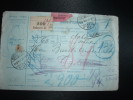 BULLETIN D'EXPEDITION ENTIER 10F OBL.916 MAR 24 BUDAPEST 51 + TP TAXE 4 + ETIQUETTE ROSE REMBOURSEMENT - Storia Postale