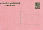AP - Entier Postal - Carte Postale Avis De Changement D´adresse N° 22 F - Chiffre Sur Lion Héraldique Avec Banderole - 5 - Avis Changement Adresse