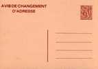 AP - Entier Postal - Carte Postale Avis De Changement D´adresse N° 23 - Chiffre Sur Lion Héraldique Avec Banderole - 6,0 - Avviso Cambiamento Indirizzo