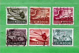 Lussemburgo ° - 1946 - Posta Aerea - Yv. 7-8-11-12-13-15. Usata - Gebraucht