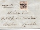 LV165 - 5 Maggio 1855  - Lettera Da Padova A Cividale Con Cent 30 Bruno .Sass. N 8b .  Leggi - Lombardije-Venetië