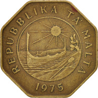 Monnaie, Malte, 25 Cents, 1975, TTB, Laiton, KM:29 - Malte