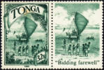 BOATS-"EXPEDITION-BIDDING FAREWLL"-GUTTER PAIR-TONGA-MNH-B8-91 - Other (Sea)