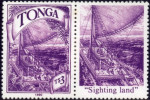 BOATS-"EXPEDITION-SIGHTING LAND"-GUTTER PAIR-TONGA-MNH-B8-91 - Other (Sea)