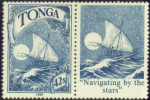 BOATS-"NAVIGATING BY THE STARS"-GUTTER PAIR-TONGA-MNH-B8-91 - Other (Sea)