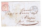 Heimat VD Aigle 10.9 Doppelkreis Stempel (1861) 15Rp. Strubel Rosa #24G Auf Brief Nach Venthône/Sierre Attest Berra - Briefe U. Dokumente