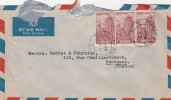 Inde - Yvert  14 X 3 Lettre Avion  Bombay 1951  Pour Bordeaux  Gironde France - Cartas & Documentos