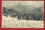 HAE-14  Aigle, Dents Du Midi. Précurseur. Cachets Dumpierre Sur Lucens Et Bercher 1901 - Aigle