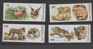 O) 1996 BURKINA, LEON - PANTHER, CERVIDAE - CERVUS - DEER, WILD ANIMALS, SET MNH - Burkina Faso (1984-...)