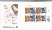 1987 UN Geneve FDC Corner BLOCK Of 4x STOP DRUG ABUSE Stamps Illus SYRINGE Cover United Nations Health Addiction - Drogue