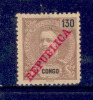 ! ! Congo - 1911 D. Carlos 130 R - Af. 70 - No Gum - Congo Portoghese