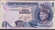 MALAYSIA  P19A 1 RINGGIT 1981 #AF  Printer TdlR RARE VARIETY  FINE++/Better  NO P.h.  ! ! - Malaysia