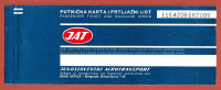 JAT ( Yugoslav Airlines ) Vintage Ticket Flight BRUXELLES (Brussels Belgium) : ZAGREB : SPLIIT * Billet Biglieto Billete - Biglietti