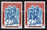 Monaco  742 Variété Bleu Gris Et Normal Bleu Vif Et Bleu Turquoise Croix Rouge  Neuf ** TB  MNH Con Charnela - Variedades Y Curiosidades