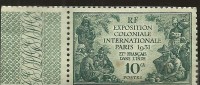 TIMBRE  RF  EXPOSITION COLONIALE INTERNATIONALE PARIS 1931ETS FRANCAIS DANS L INDE   10ca Neuf - Nuevos