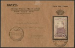 Egypt 1944 First Day Cover FDC KING FUAD / FOUAD MEMORIAL 8 YEARS DEATH MEMORIAL - ALEXANDRIA CANCEL - Lettres & Documents