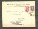 1939 , BARCELONA , SOBRE CIRCULADO A BÉLGICA, MARCA DE CENSURA MILITAR DE BARCELONA - Storia Postale