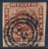 Denmark Danemark Danmark 1858: 4sk Brown Imperf, Fine Used (DCDK00245) - Used Stamps