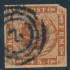 Denmark Danemark Danmark 1862: 4sk Brown Imperf Wmk II, Fair Used (DCDK00252) - Gebraucht