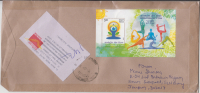India  2015  International Yoga Day Miniature Sheet On Mailed Cover  2 Scans  # 86111 Inde Indien - Brieven En Documenten